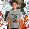 Black Clover Luck x Magna Anime Print Cotton T Shirt Boys Girls Casual Soft Breathable Kids Clothing