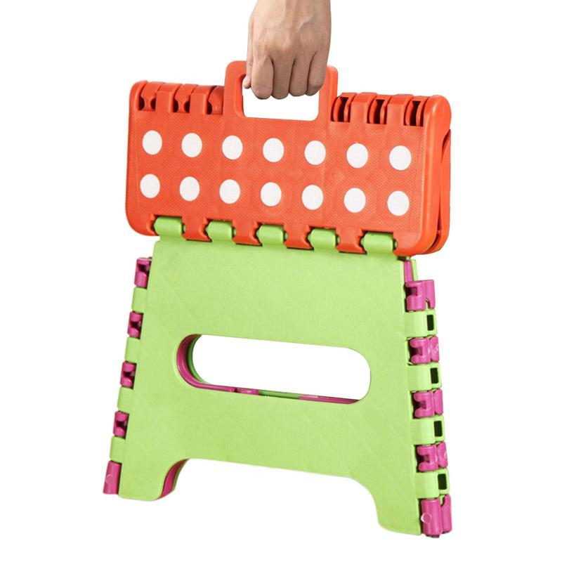 Folding Stool Lightweight Durable Plastic Stool With Handle For Adults Children Home Spacing Saving Outdoor Folding Step Stool
