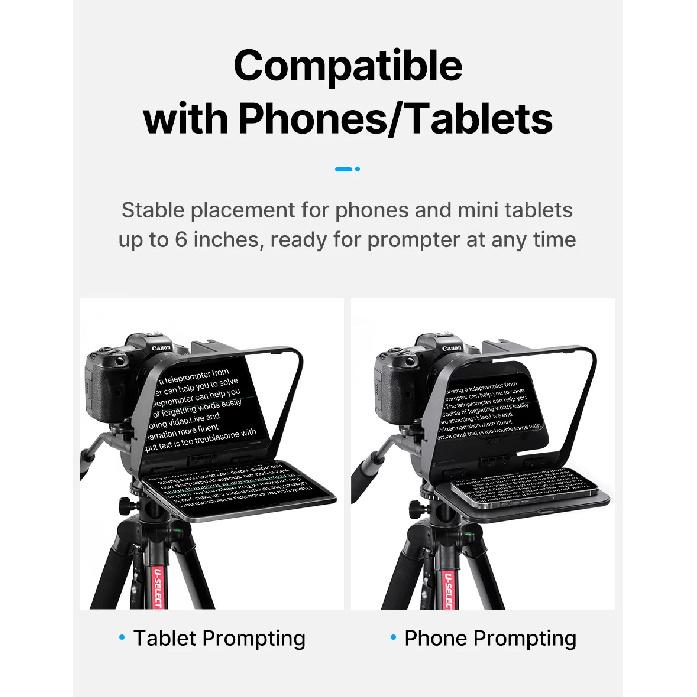 Ulanzi RT02 Teleprompter Universal Prompter Câmera DSLR Smartphone Tablet Laptop Teleprompter Transmissão ao Vivo Gravação de Vídeo