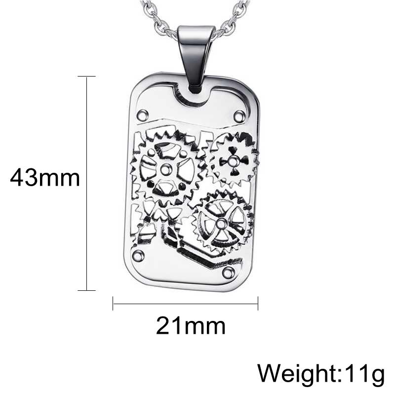 Steampunk Machine Pendants Jewelry Stainless Steel Rotatable Gear Design Men Mechanical Manual Pendants&Necklaces