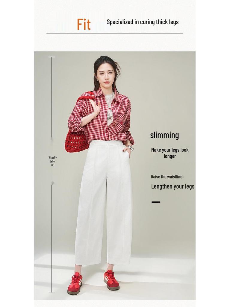 Sickle Spring/Summer 2026 Women's Fashion: Versatile Cropped Wide-Leg Pants - Trendy, Loose, Casual Style