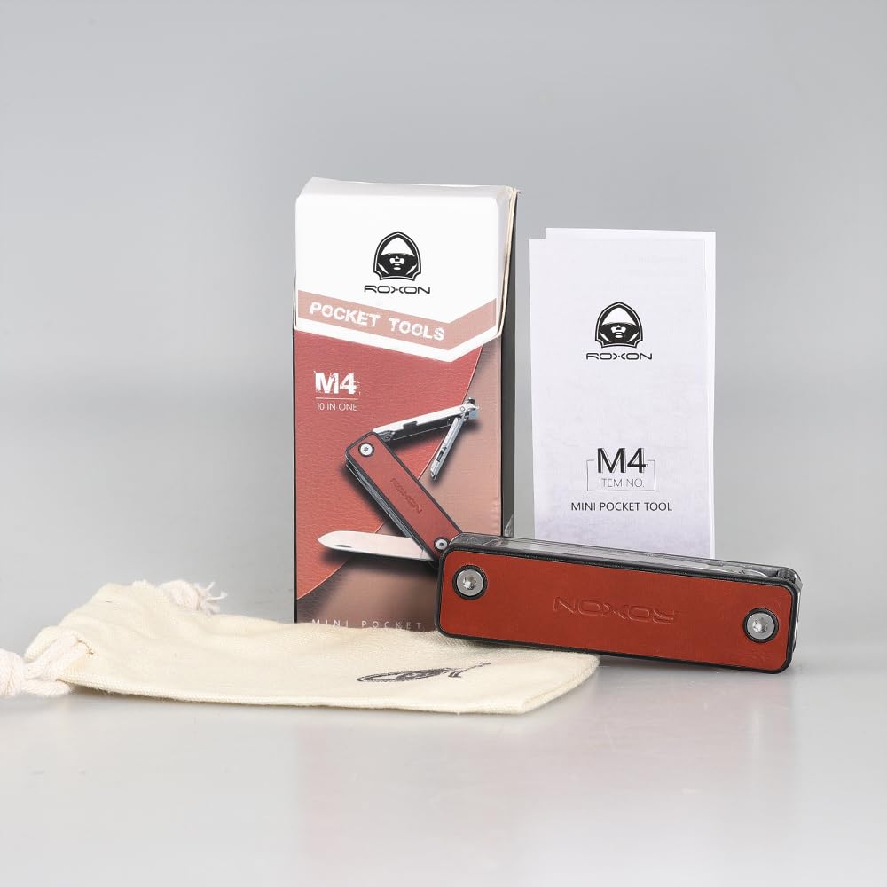 ROXON M4 Herramienta cortauñas portátil con navaja de bolsillo de cuero con producto de cuidado personal de seguridad con funciones como uña botella haciendo un práctico