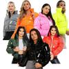 Winter Y2K Stand Collar Zipper Long Sleeve Bright Pu Thick Cardigan Coat Women Snow Warm Skinny Casual Streetwear Fall