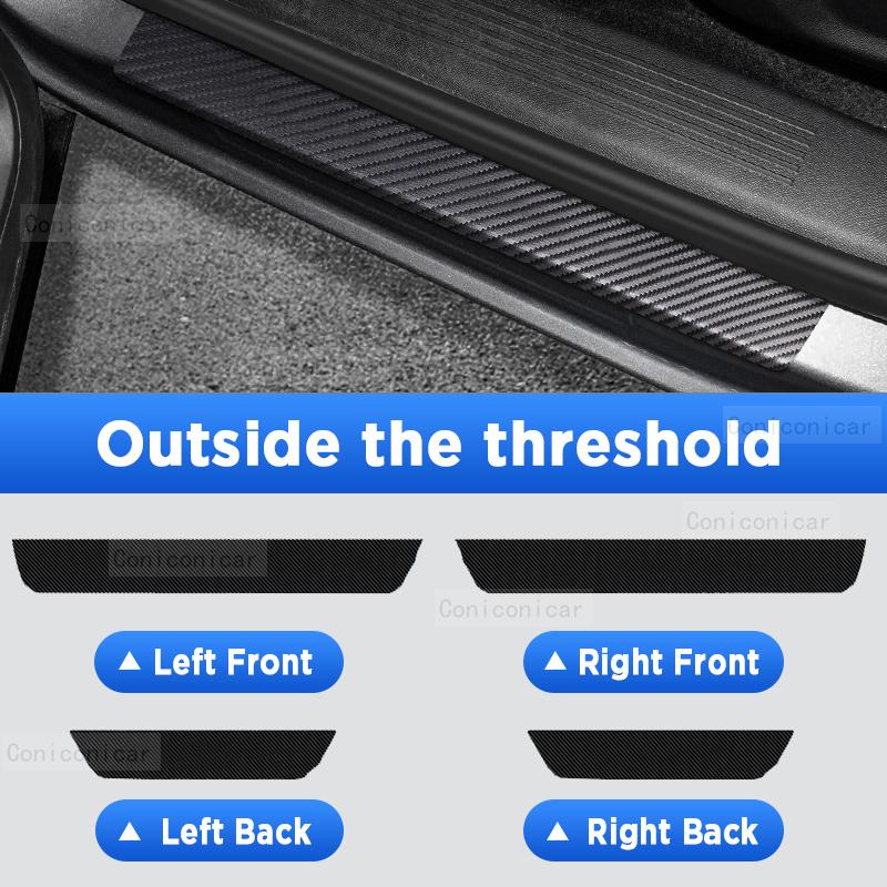 

For CHANGAN CS55 PLUS 2024 2025 Auto Door Sill Pedal Carbon Fibre Texture Accessories Leather Styling Car Sticker Cover TrimF Outside 4pcs