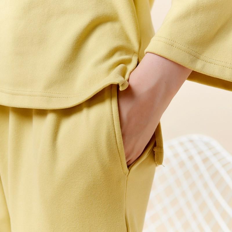 Par Pyjamas Sæt V-hals Langærmet Tyk Varm Loungewear Mænd Kvinder