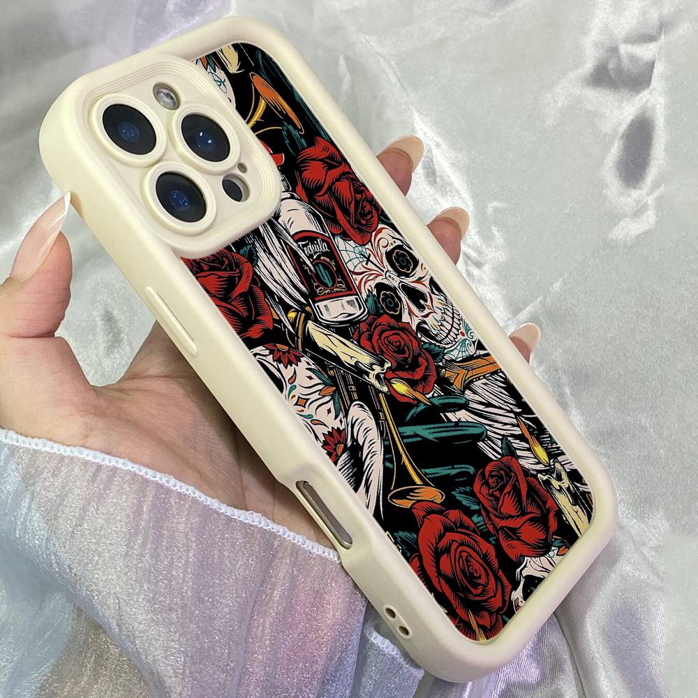 JT559 Vintage Day Of Dead With Sugar Skulls for iPhone 17 16 15 14 13 Pro Max Samsung S26 S25 Ultra A17 A07 A56 A16 Xiaomi 15T Redmi 15c 14 Soft Case