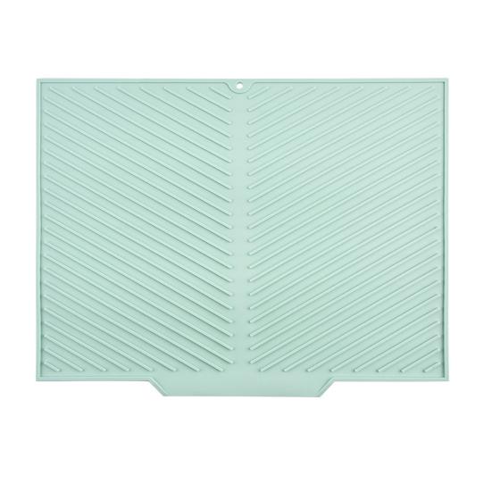 

Silicone Dish Drying Mat with Grooved Drainage Heat-Resistant Countertop Protector for Kitchen Non-Slip Mat for Sink Refrigerator Drawer