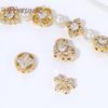 18K Gold Plated Brass Zircon Beads,Heart Spacer Beads For Jewelry Making Supplies,Metal Separator Beads,Bracelets Accessories