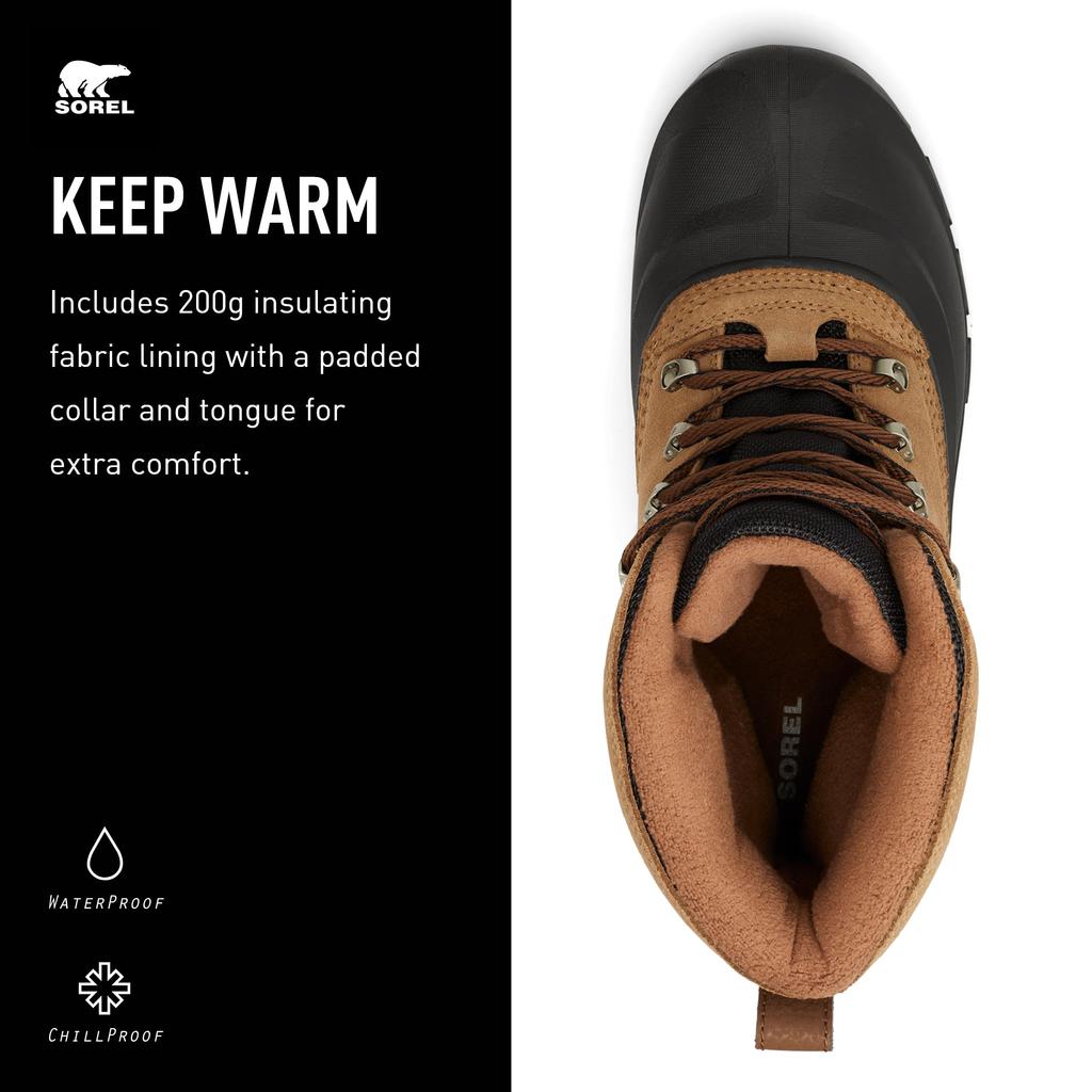 Sorel Basque Lace Waterproof Boots NM2737 Size Black Men's, 28.0cm, Major,