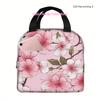 Pink Cherry Blossom Portable Reusable Cooling Bag, Lunch Box Bag, with a Handle, Essential for Camping And Beach Outings, Suitab