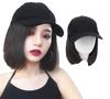 Women's Hat Wig with Hat, Short Bob Hairstyle, Natural Style, Perfect for Halloween, Everyday Wear, Costumes, Disguises, and Cross-dressing, Creates a