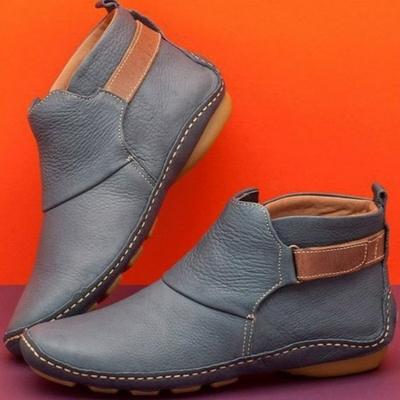2024 Herbst Kurze Stiefel Damen Bequeme Schuhe mit weicher Sohle Outdoor Rutschfeste Flache Schuhe Modische Lederstiefel Neue Botines