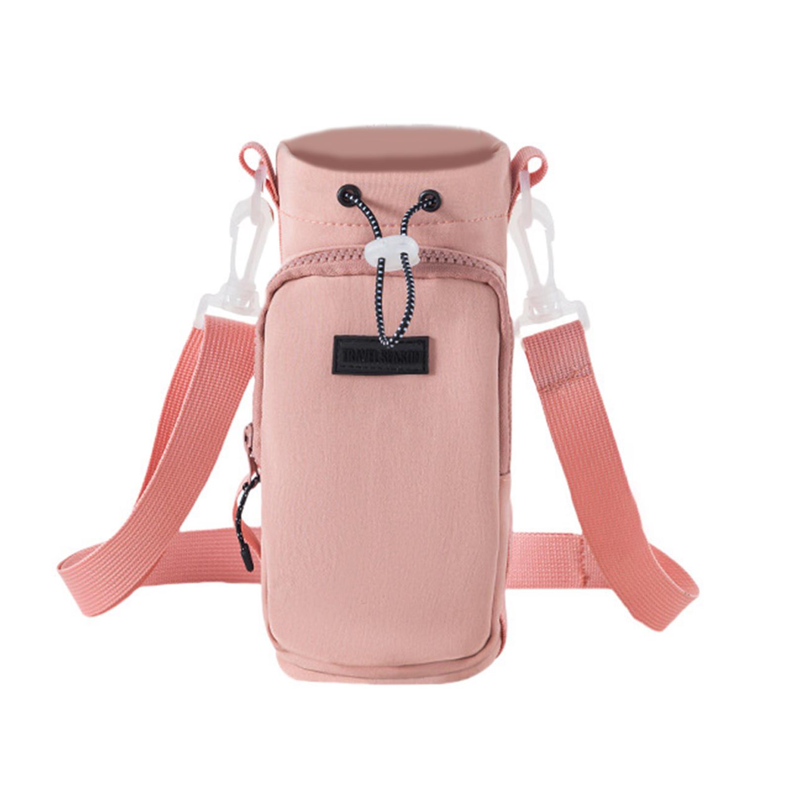 

Nylon Cup Holder Portable Drink Holder Office Travel Cup Sleeve Nylon Water Bottle Sleeve Nylon Texture for Cup Bottle рожевий