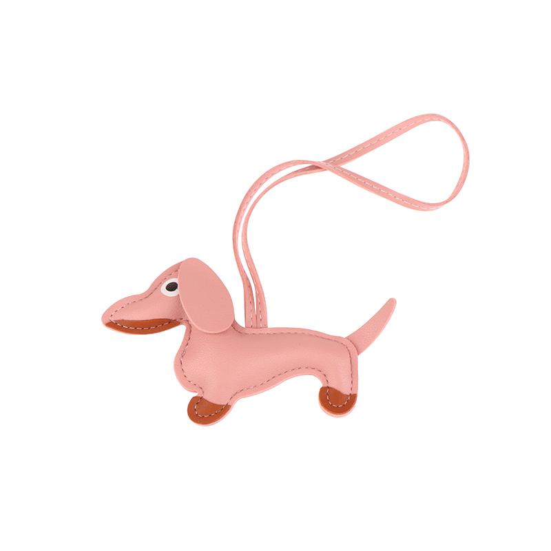 1Pc Men'S Car Dachshund Keychain Pu Leather Dog Keychains  For Women
