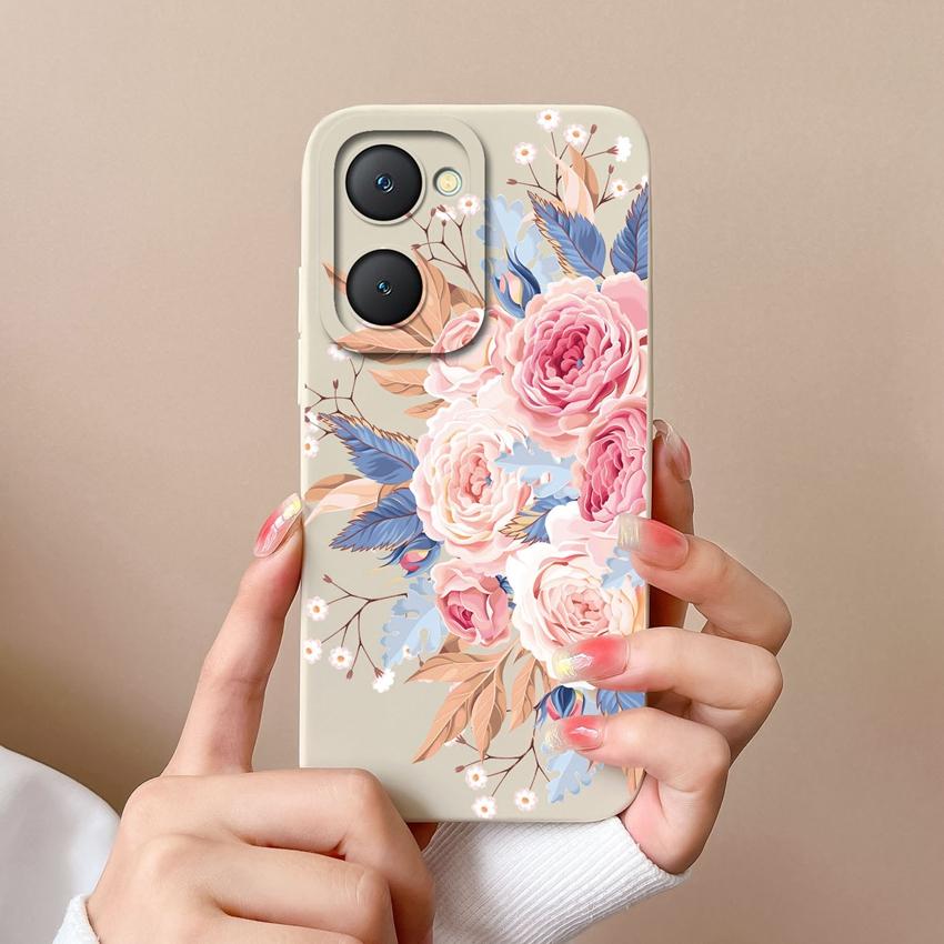 For Vivo Y03t Y02t iQOO U5x Z9 Lite Y400 Pro Y18i Y18t Cute Avocado Pattern Phone Case Lens Protection Liquid Silicone Shockproof Shell For Vivo Cover