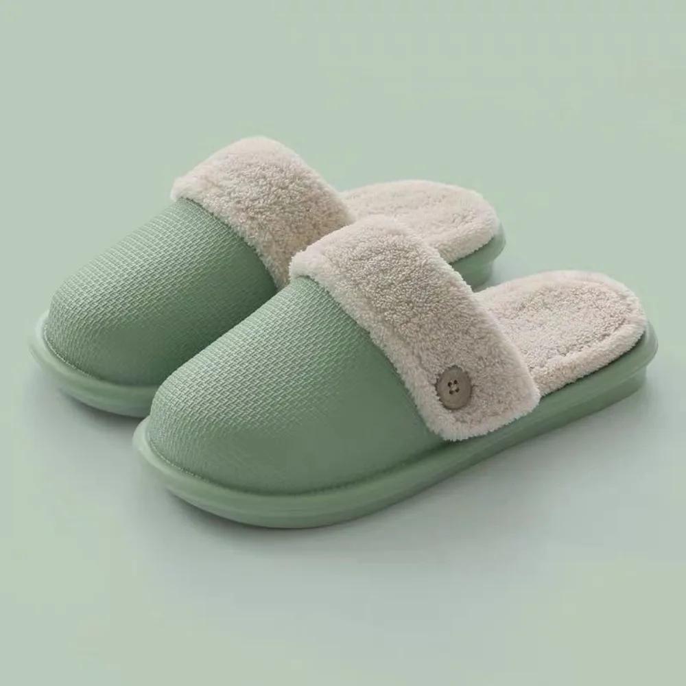 Winter cotton slippers can be disassembled and washed men's and women's shoes are warm couple's home added with plush slippers