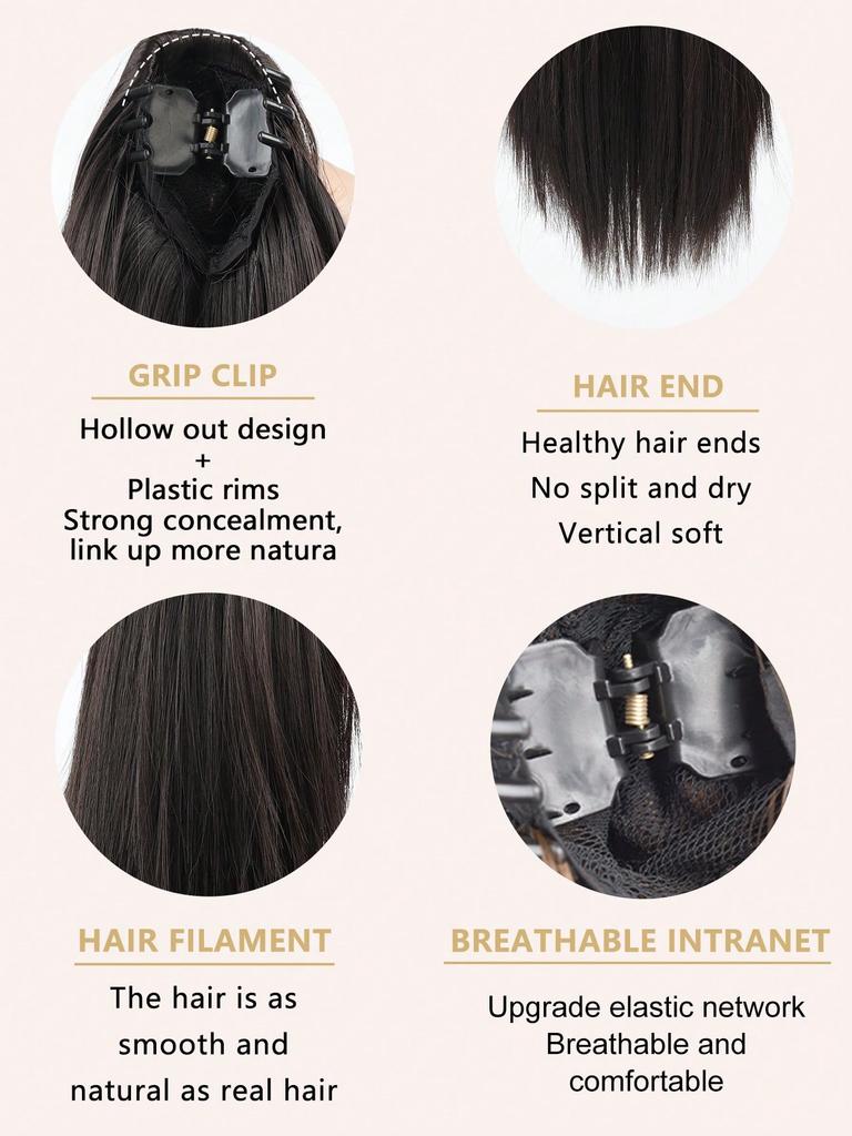 Synthetic 12inch Claw Clip Short Straight Ponytail Hair Extension For Women Pony Tail Hair Hairpiece