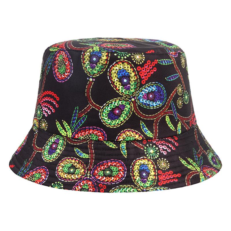 New Summer Women's Sunscreen Breathable Sun Hat Tie-dye Floral Print Bucket Hat Outdoor Sports Casual Fashion Sunshade Basin Cap