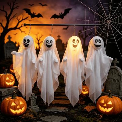 Oplichtende Halloween Hangende Geest Buiten Boomhangend Muurhanger Spookhuis Attributen Binnen Buiten Gebruik Eng Spookachtig Ontwerp