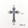Men's Retro Antique Silver Vine Pattern Cross Necklace Pendant
