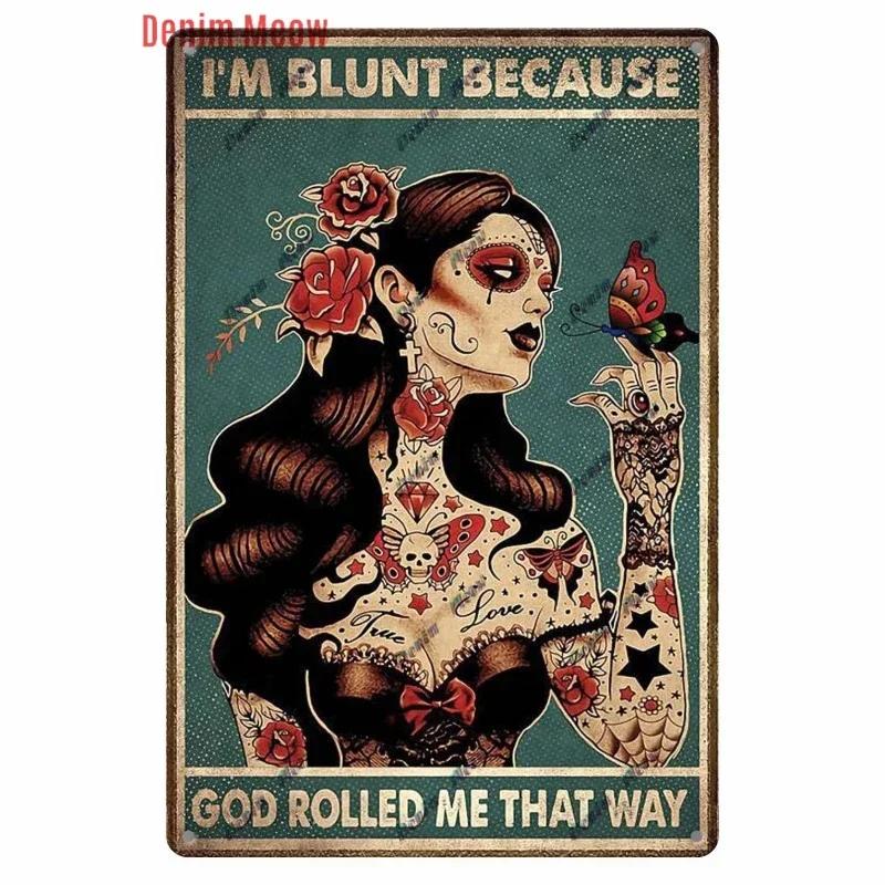 Vintage Hair Stylist Metal Tin Sign Tattoo Artist Metal Retro Hairdressing Salon Room Wall Home Decor 8x12 inch