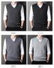 Woodpecker Men's V-neck Knitted Sleeveless Vest for Autumn and Winter