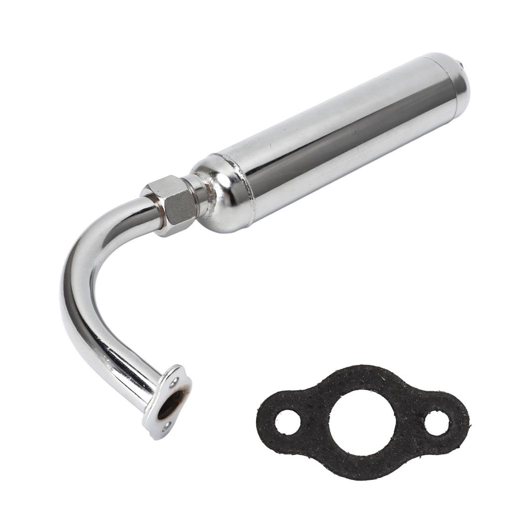 Exhaust Muffler Pipe Motorized Bicycle Engine Muffle Tailpipe Exhaust Pipe for 49‑80cc 2 Stroke Bike
