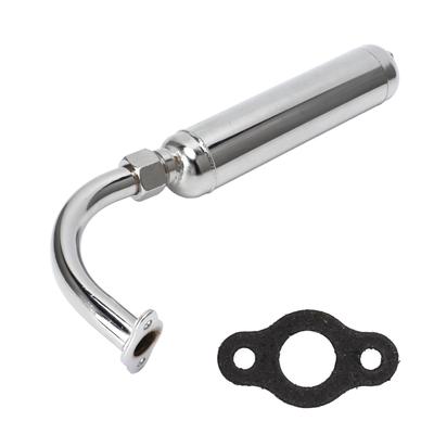 Exhaust Muffler Pipe Motorized Bicycle Engine Muffle Tailpipe Exhaust Pipe for 49‑80cc 2 Stroke Bike
