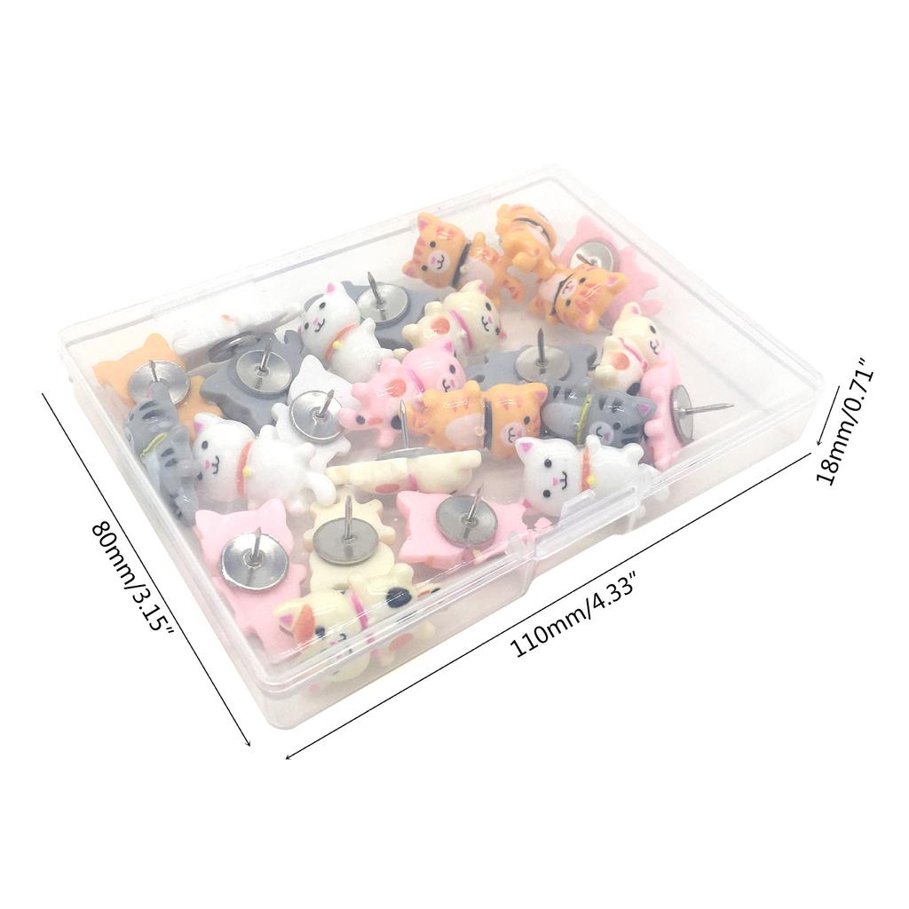 30Pcs Decorative Push Pins Cork Board Tacks Bulletin Board Thumb Tack Decoration for Home Office Photo Walls Map Boards