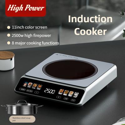2500W Haushalts-Hochleistungs-Induktionskochfeld Intelligenter Farbbildschirm Touch Wok-Herd Küchenheizgerät
