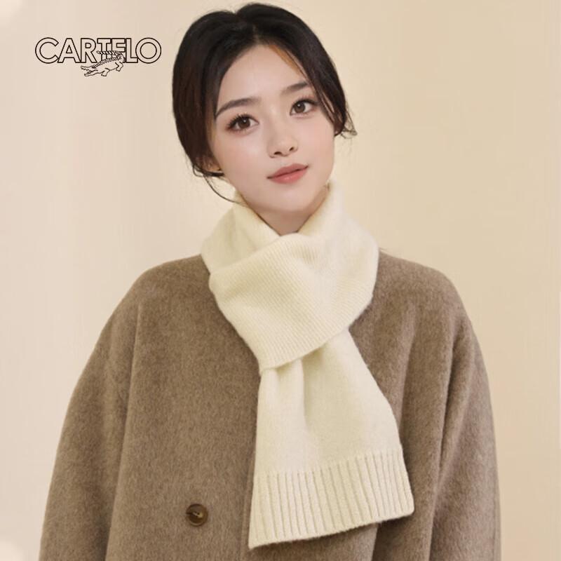 Cartelo Unisex 100% Pure Wool Cross Scarf