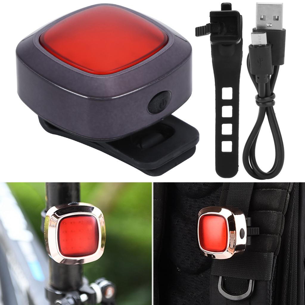 Bike Warning Taillight Brake Intelligent Induction COB Mountain Bike USB Charge Rear Light