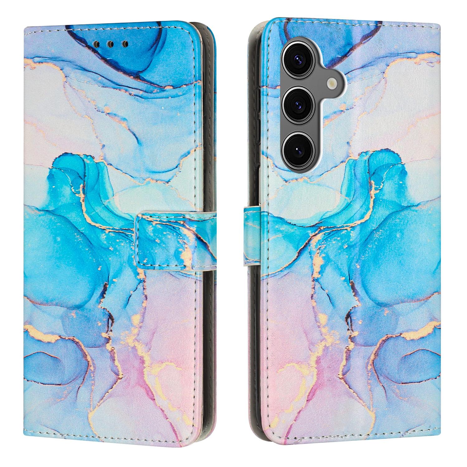 Чехол-подставка для Samsung Galaxy S25 FE с мраморным узором, кожаный кошелек-обложка для телефона из ПУ C