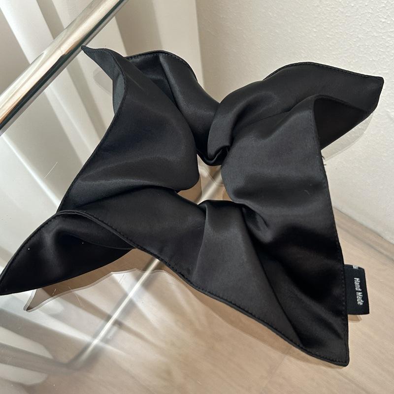 Gomas Elásticas Cuadradas De Seda Satinada Para El Cabello Para Mujeres Y Niñas, Coleteros Sólidos Lazos Grandes Para El Cabello