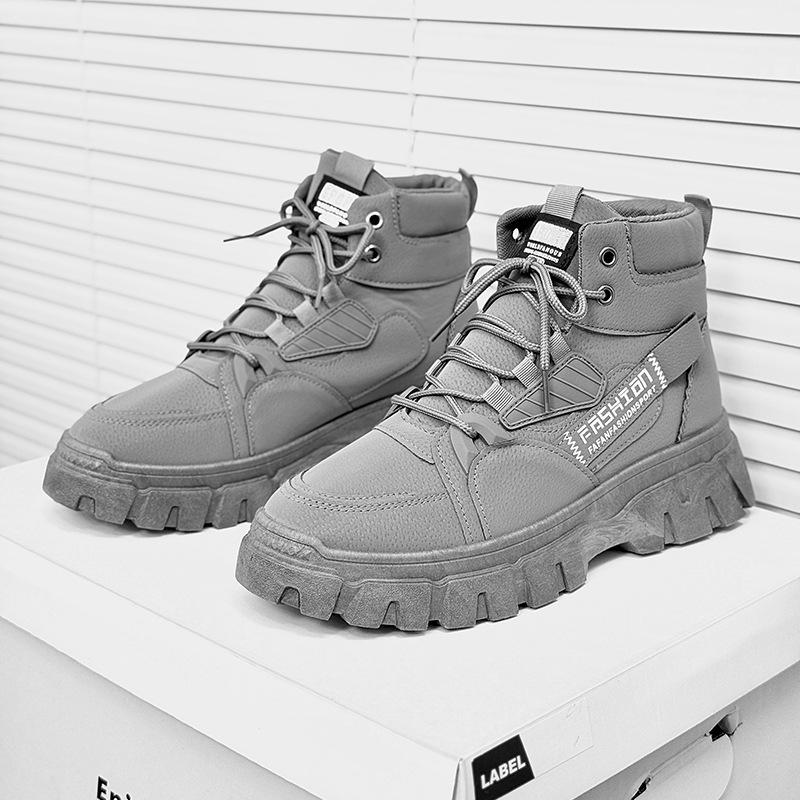 

Высокие кроссовки новая осень мужские на толстой подошве нескользящие ботинки Мартина уличные износостойкие рабочие ботинки 45