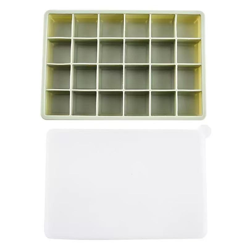 Silicone Baby Food Ice Cube Tray - 24 & 15 Grids, Easy Release, Quick Freeze, Food Grade