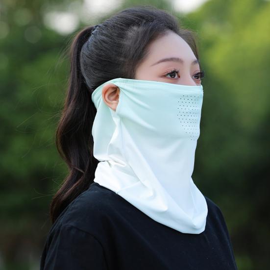 Ice Silk Sunscreen Face Sun Protection Face Guard Breathable Holes Protector Neck Clavicle