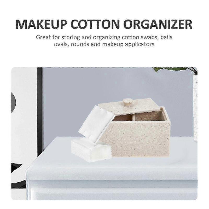 Contenitore da scrivania per cotton fioc a 2 scomparti Scatola per cotton fioc e dischetti di cotone
