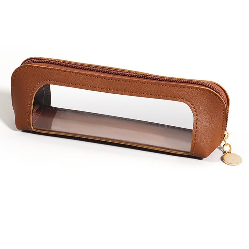 

1pc Stylish Pen Case - Large Capacity School & Office Organizer with Zipper, PU Leather Pen Pouch for Office Workers, Teacher