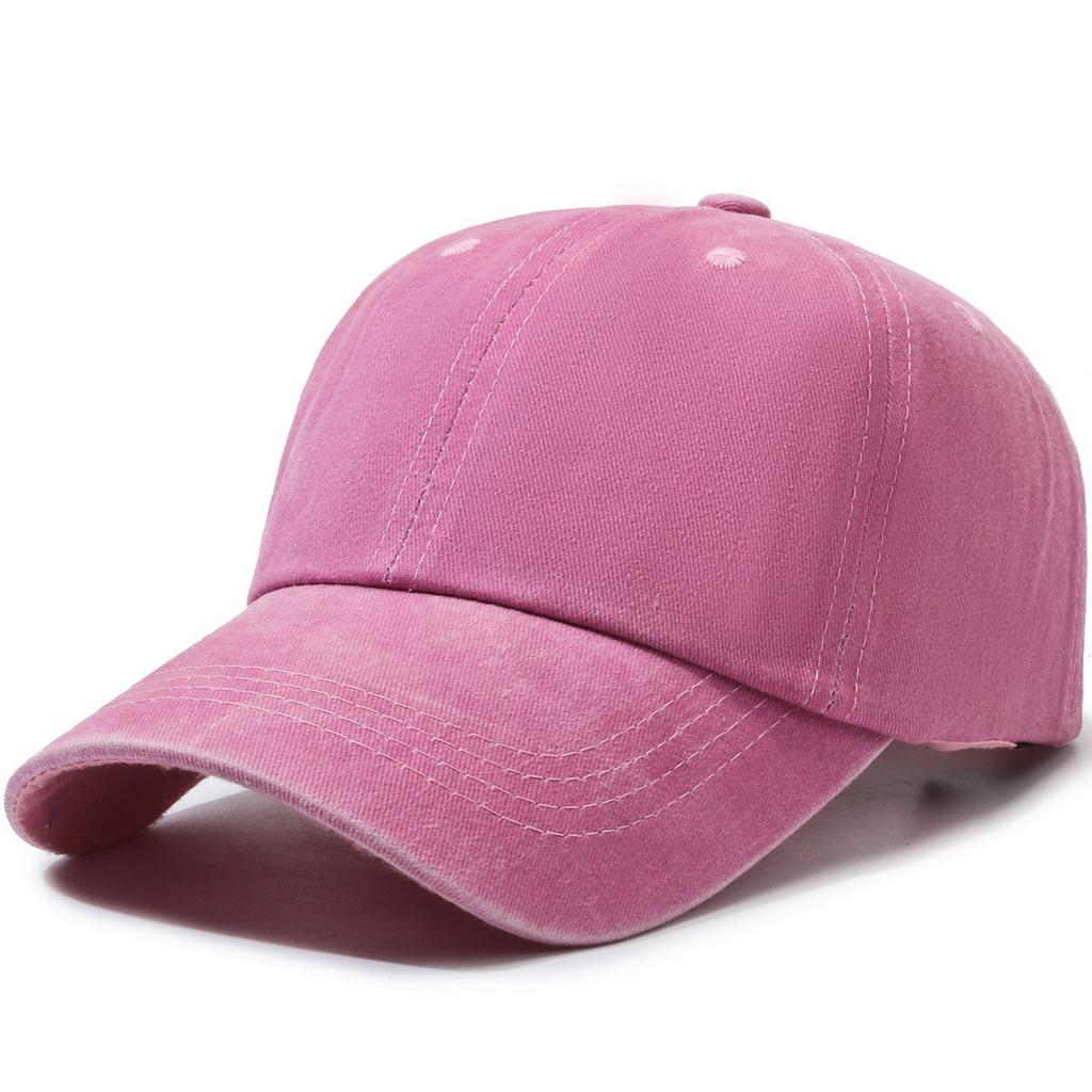 Processed Pure Color Washed Baseball Cap for Men and Women, Same Style Fashioneasiest for Match Small Single Processing Large Head Circumference
