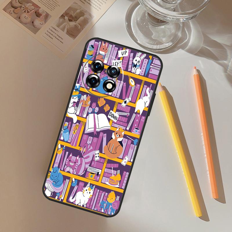 Library In Wonderland Funda For OnePlus 12R 13 12 R 11 9 10 Pro 8T 9RT 10T OnePlus Nord 4 CE 2 3 Lite N20 N30 Case