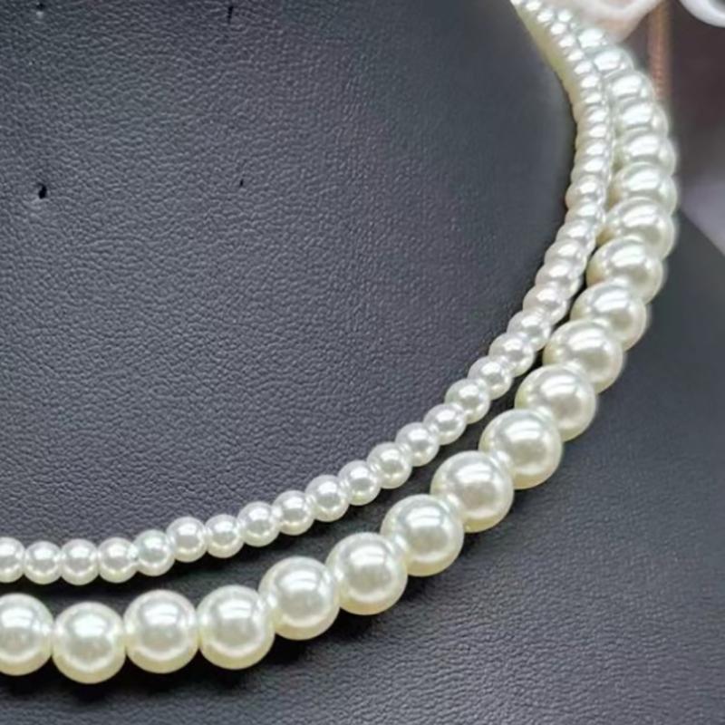 

Винтажное ожерелье из двойного жемчуга для женщин, простое ожерелье с индивидуальностью, свадебное украшение