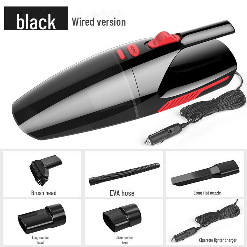 

Автомобильный пылесос с аккумулятором 120 Вт: Беспроводная уборка, влажная/сухая уборка, высокая мощность всасывания. wired чёрный