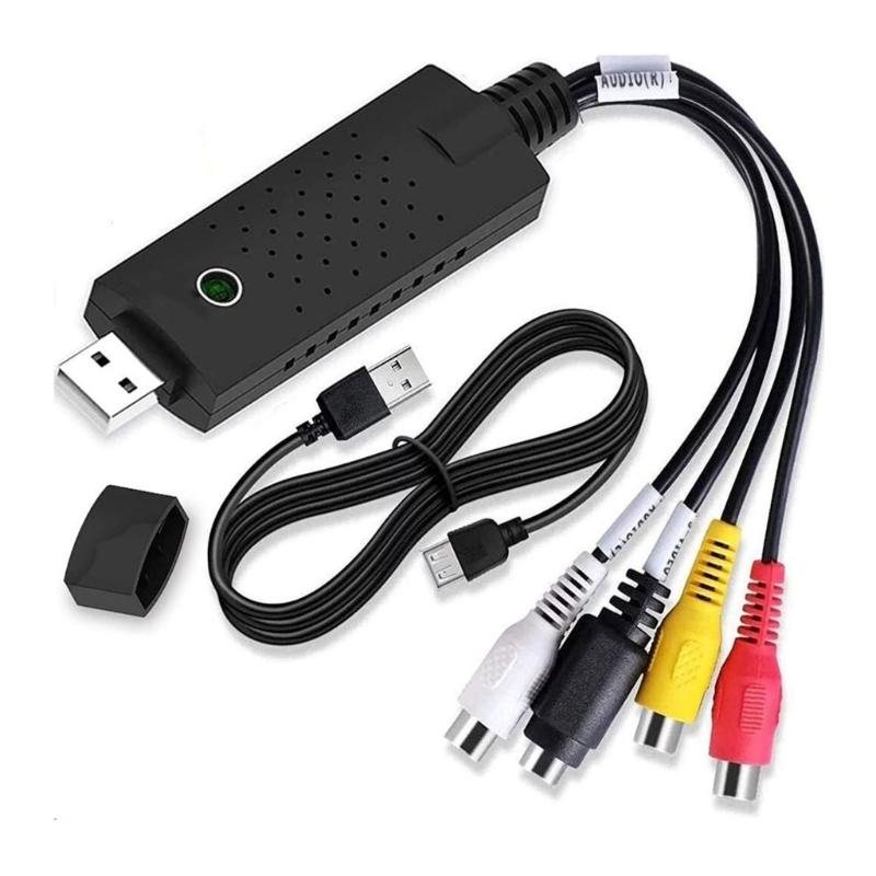 USB 2.0 Video Capture Card Video Converter Adapter Cable Convert VHS Hi8 VCR To Digital for PC