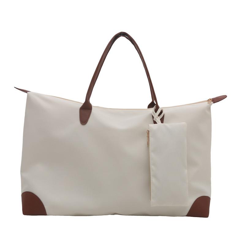 Nylon Tote Bag For Women Large Capacity Travel Handbag With Zipper Closure For Daily Use