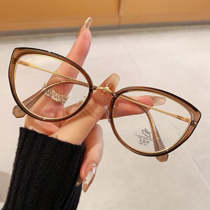 

1pc Women s Black Cat Eyes Metal Mirror Legs Beautiful and Cute Flat Mirror Autumn Travel School Festival Essential Accessories