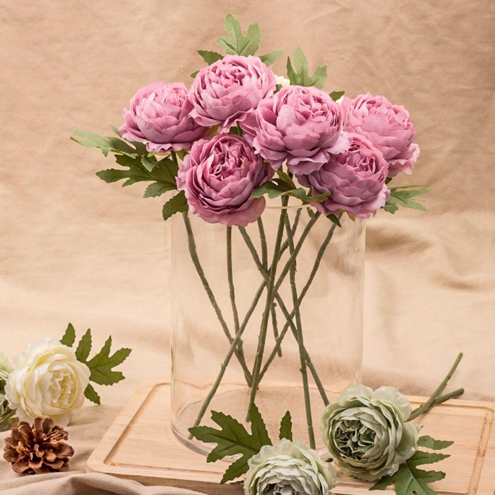 Handmade Artificial Paeonia Flowers Elegant Simulation Peony Bouquet  Living Room Decoration