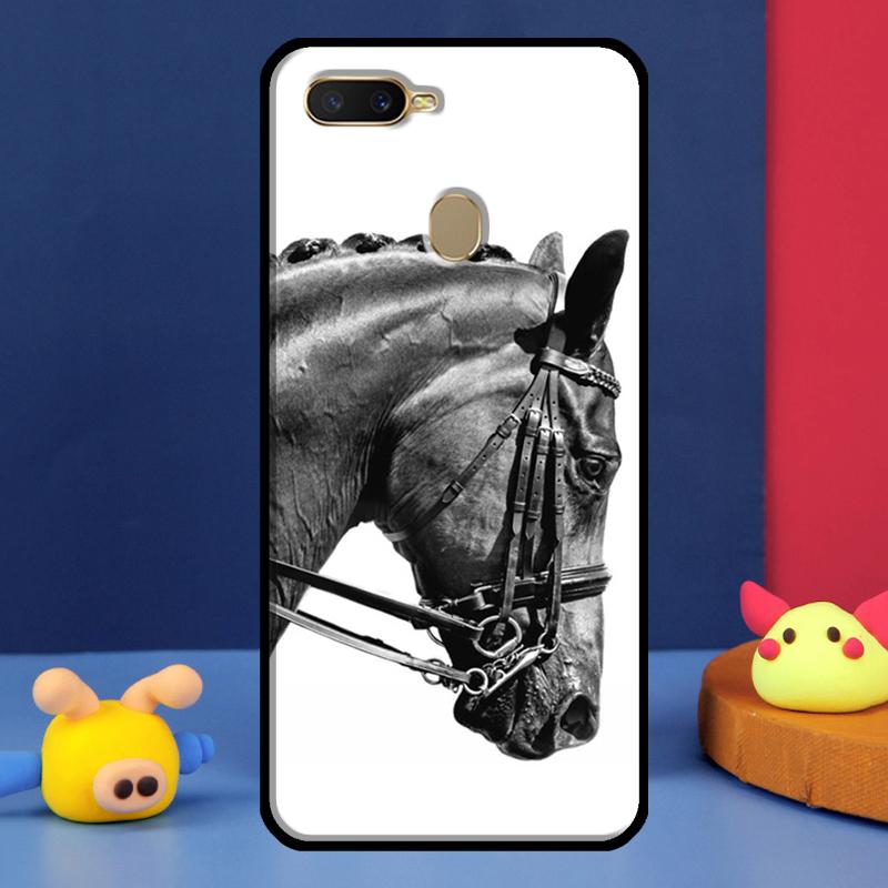 Horse Sketch Case For Oppo A16 A76 A96 A58 A78 A98 A5 A9 A91 A15 A17 A77 A52 A72 A74 A94 A54S A57S Cover