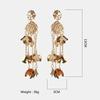 Tassel Earrings Exaggerated European and American Long Wild Retro Fashion Alloy Flower 2024
