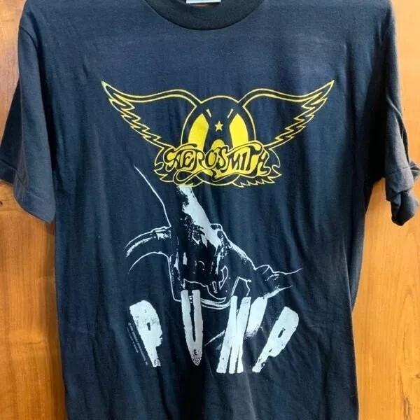 Aerosmith Pump Black Short Sleeve T shirt Rock Band Men Women S-5XL Unisex T-Shirt S